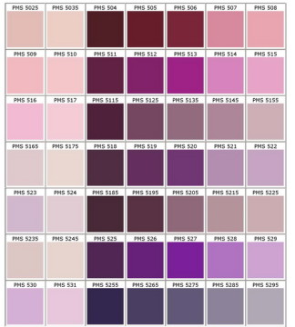 PMS Colour Chart - A Guide to Printed Colour Matching - Bongo