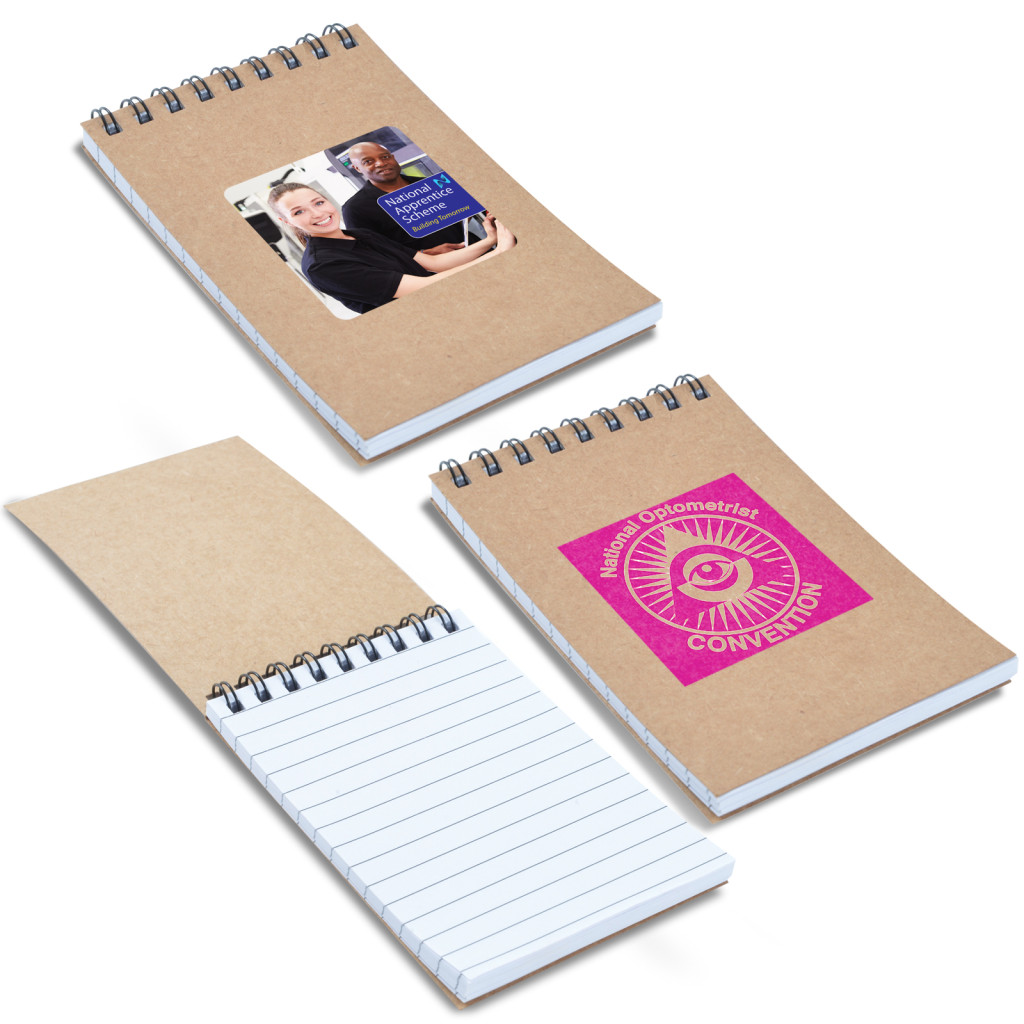 Promotional Spiral Cardboard Notebook - Enviro Friendly Cover - Bongo