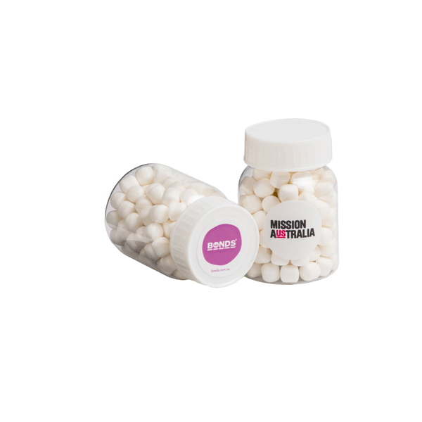 Promotional Mint Pill Jars 50G - Bongo - Custom Branding