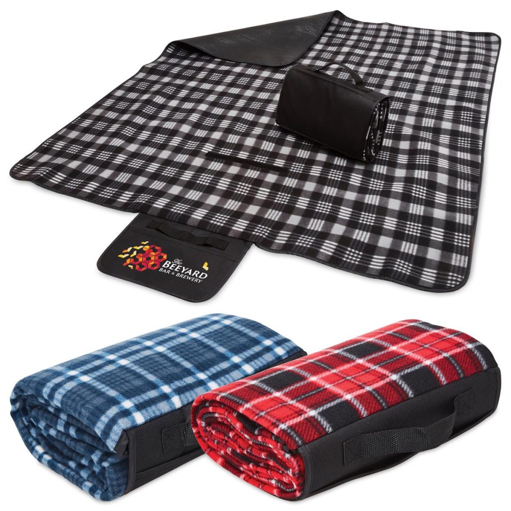 Promotional Picnic Rug with Water Resistant Backing - Bongo